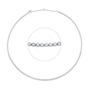 Collier aus 750 Gold Weißgold 67 Brillanten 0,68ct TW-SI L:40,6cm Zarge
