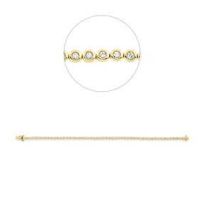 Armband aus 750 Gold gelb/weiß 54 Brillanten 1ct TW-SI B:3,2mm L:18cm Zarge