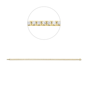 Armband aus 750 Gold gelb/weiß 67 Brillanten 2,5ct TW-SI B:2,5mm L:18cm 4er-Krappe