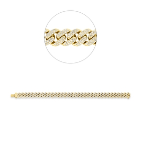 Armband aus 750 Gold gelb/weiß 686 Brillanten 3,01ct TW-SI B:8,6mm L:18cm