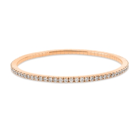 Armband Flex-Band aus 750 Gold Rotgold 76 Brillanten 3,15ct TW-SI L:17cm 4er-Krappe