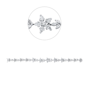 Armband aus 750 Gold Weißgold 73 Diamanten 3,65ct B:12,5mm L:17,8cm