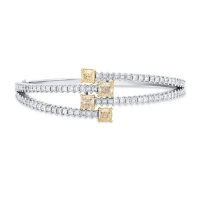 Armreif aus 750 Gold gelb/weiß 88 Diamanten 5,03ct 46x51mm