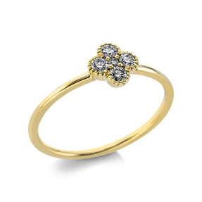 Ring aus 750 Gelbgold 4 Brillanten 0,17ct TW-SI 1 Brillant 0,01ct TW-SI B:2,2mm