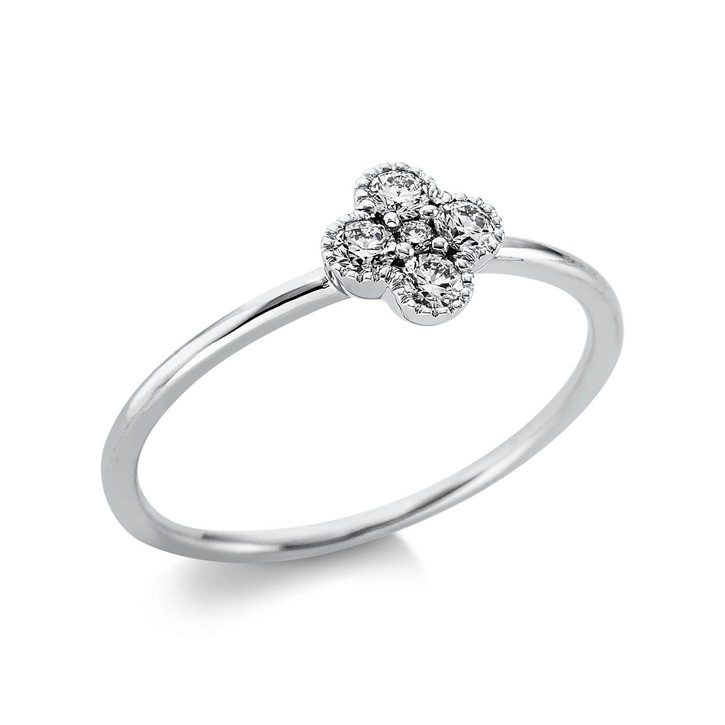 Ring aus 750 Weißgold 5 Brillanten 0.18ct