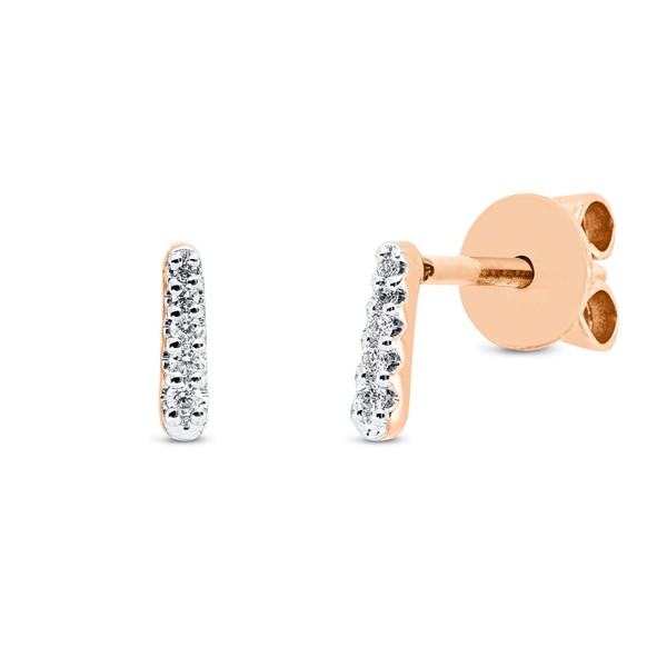 Ohrstecker aus 750 Rotgold 10 Brillanten 0.03ct