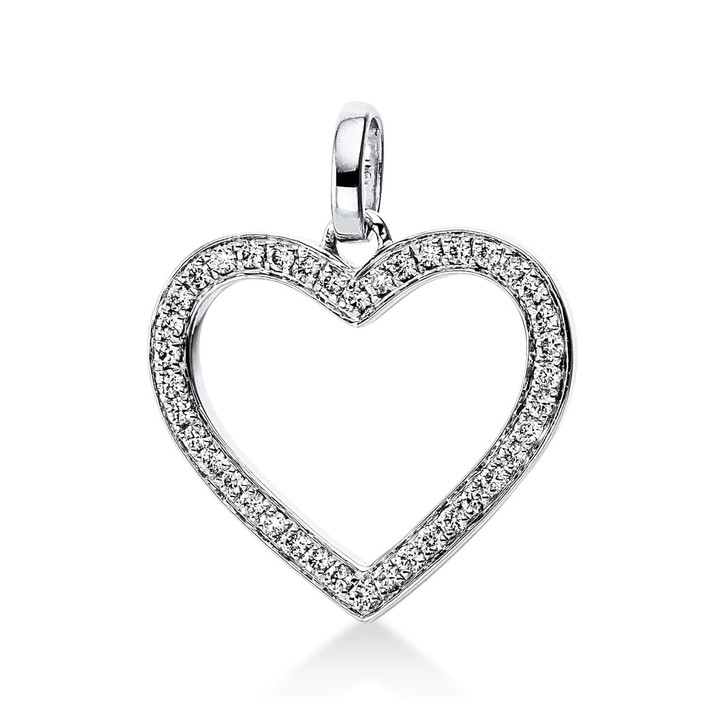 Anhänger Herz aus 750 Weißgold 40 Brillanten 0.19ct