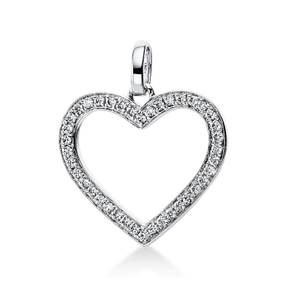 Anhänger Herz aus 750 Weißgold 40 Brillanten 0,19ct TW-SI 20x16,8mm mit Öse