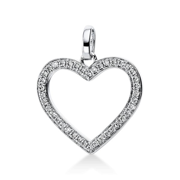 Anhänger Herz aus 750 Weißgold 40 Brillanten 0.19ct