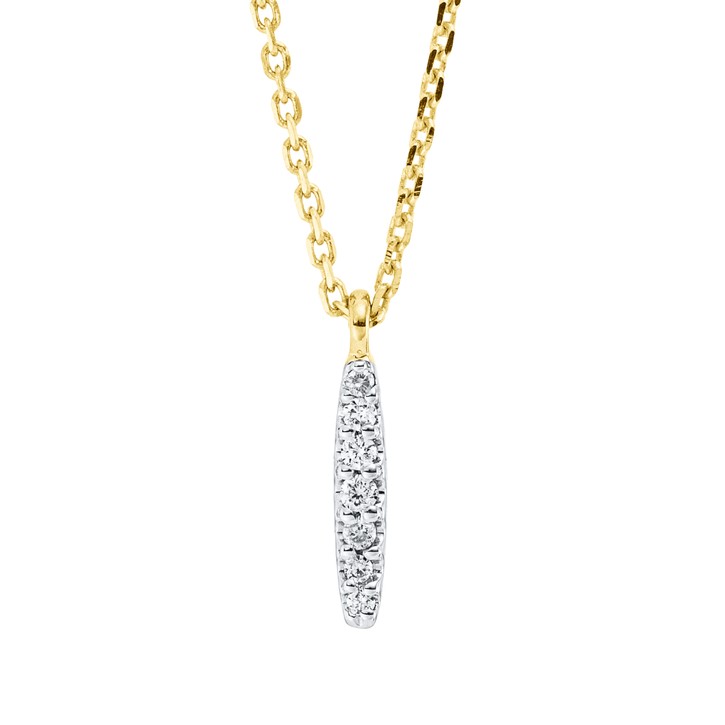 Collier aus 750 Gelbgold 7 Brillanten 0.03ct