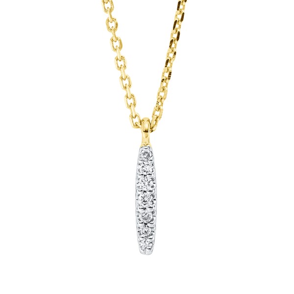 Collier aus 750 Gelbgold 7 Brillanten 0.03ct