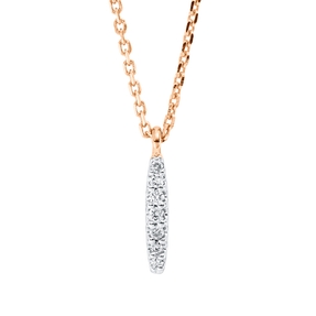Collier aus 750 Gold Rotgold 7 Brillanten 0,03ct TW-SI L:45cm