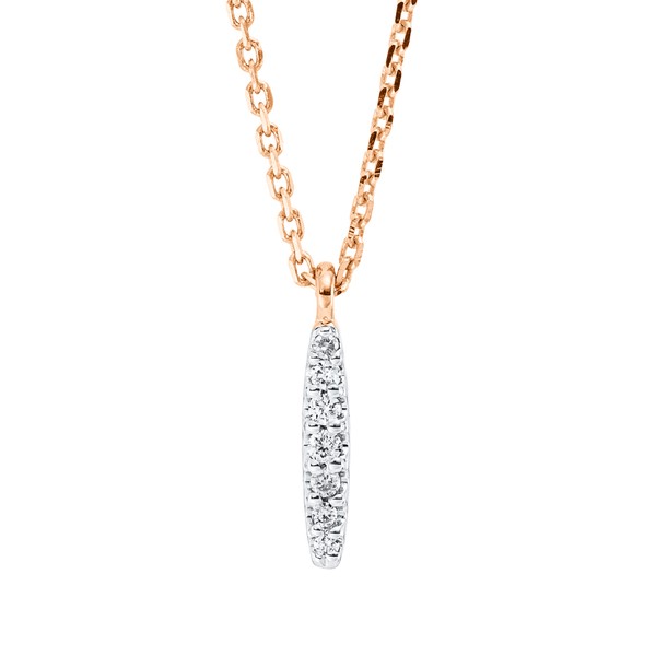 Collier aus 750 Rotgold 7 Brillanten 0.03ct