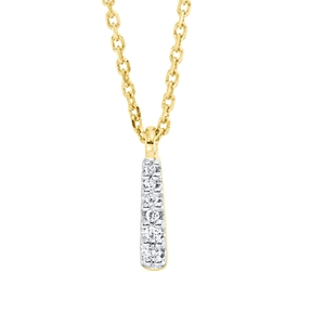Collier aus 750 Gold Gelbgold 6 Brillanten 0,02ct TW-SI L:45cm