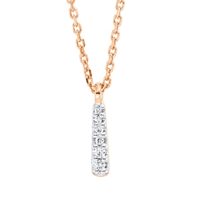 Collier aus 750 Gold Rotgold 6 Brillanten 0,02ct TW-SI L:45cm