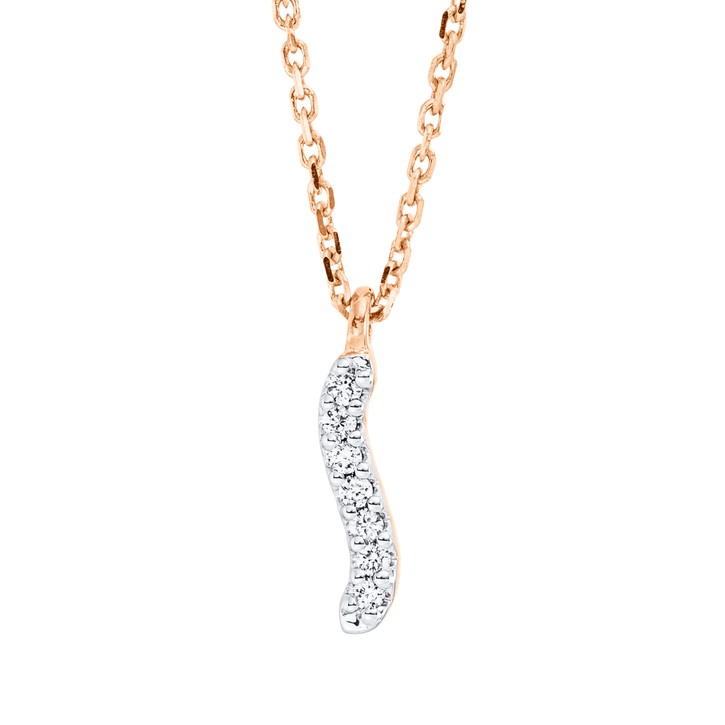 Collier aus 750 Rotgold 7 Brillanten 0.04ct