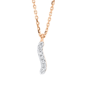Collier aus 750 Gold Rotgold 7 Brillanten 0,04ct TW-SI L:45cm