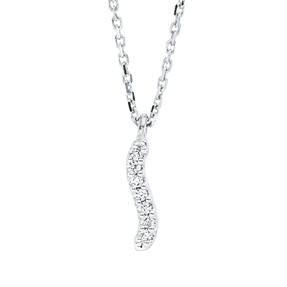 Collier aus 750 Gold Weißgold 7 Brillanten 0,03ct TW-SI L:45cm Collier aus 750 Gold Weißgold 7 Brillanten 0,03ct TW-SI L:45cm