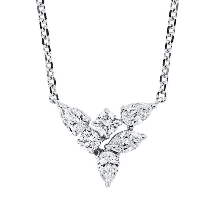 Collier aus 750 Weißgold 5 Diamanten 0.51ct