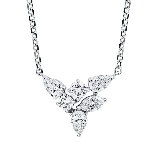 Collier aus 750 Weißgold 5 Diamanten 0.51ct