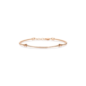 Armband aus 585 Gold Rotgold 43 Brillanten 0,18ct TW-SI Ø65mm Armband aus 585 Gold Rotgold 43 Brillanten 0,18ct TW-SI Ø65mm