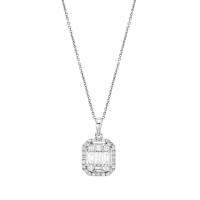 Collier aus 585 Gold Weißgold 33 Diamanten 0,42ct L:42cm