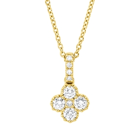 Collier aus 750 Gold Gelbgold 9 Brillanten 0,35ct TW-SI L:45cm