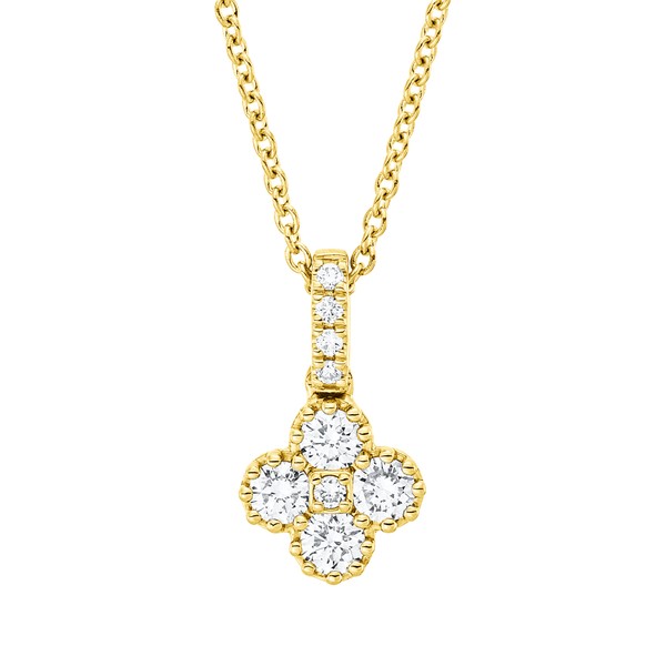 Collier aus 750 Gelbgold 9 Brillanten 0.35ct