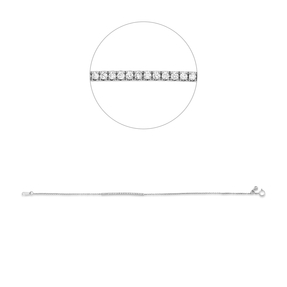 Armband aus 750 Weißgold 25 Brillanten 0,15ct TW-PI B:1,5mm L:17,8cm