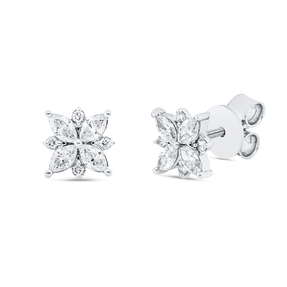 Ohrstecker aus 750 Gold Weißgold 16 Diamanten 0,52ct TW-SI 8,8x9mm Ohrstecker aus 750 Gold Weißgold 16 Diamanten 0,52ct TW-SI 8,8x9mm