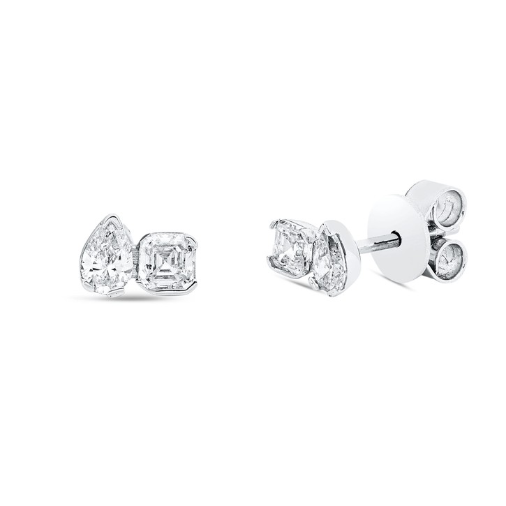 Ohrstecker aus 750 Weißgold 4 Diamanten 0.56ct