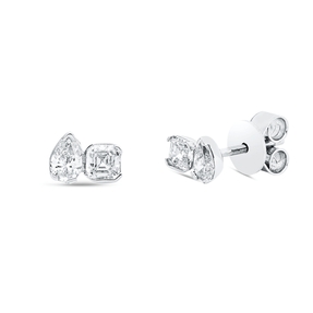 Ohrstecker aus 750 Gold Weißgold 4 Diamanten 0,56ct TW-SI 4,4x6,2mm Ohrstecker aus 750 Gold Weißgold 4 Diamanten 0,56ct TW-SI 4,4x6,2mm