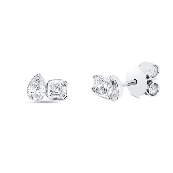 Ohrstecker aus 750 Weißgold 4 Diamanten 0.56ct