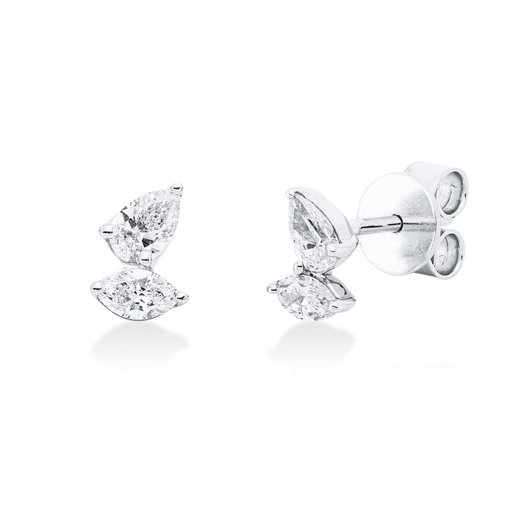 Ohrstecker aus 750 Weißgold 4 Diamanten 0.52ct