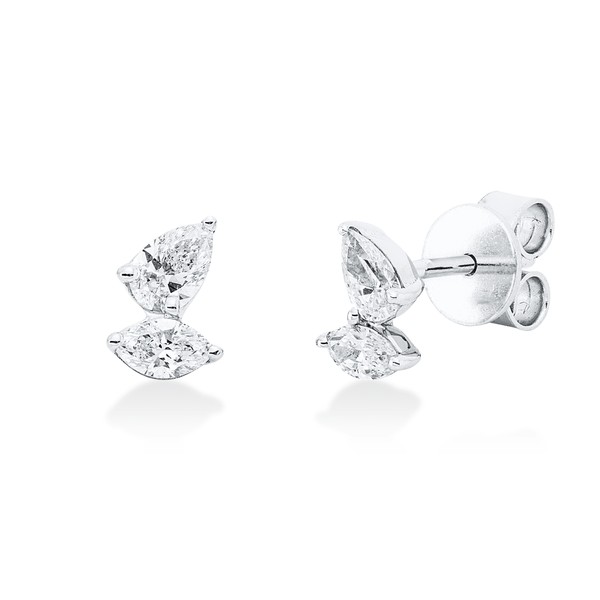 Ohrstecker aus 750 Weißgold 4 Diamanten 0.52ct