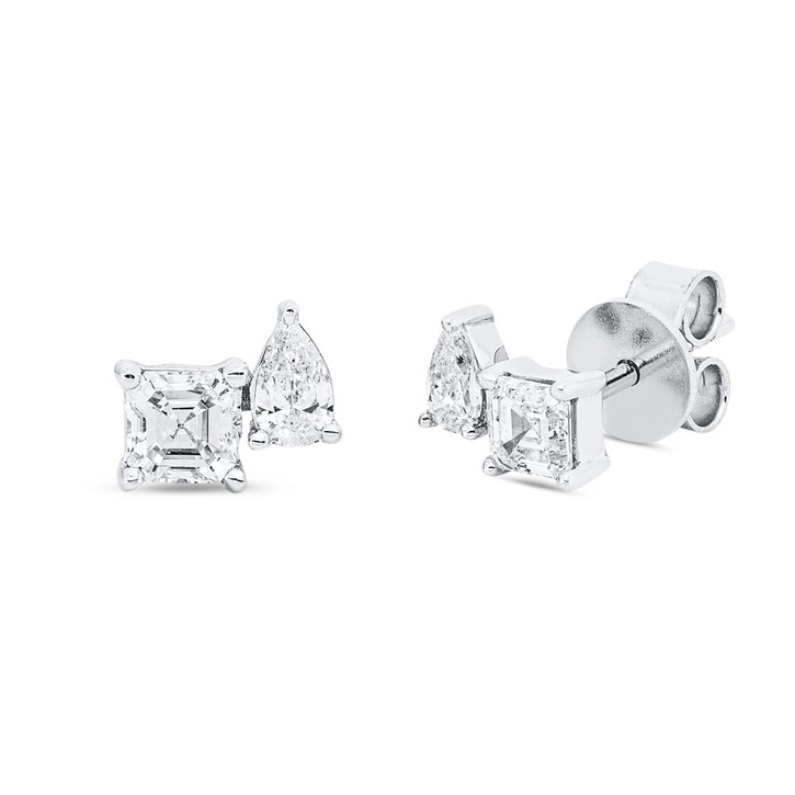 Ohrstecker aus 750 Weißgold 5 Diamanten 0.78ct