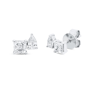 Ohrstecker aus 750 Gold Weißgold 5 Diamanten 0,78ct TW-SI 7,1x6,3mm Ohrstecker aus 750 Gold Weißgold 5 Diamanten 0,78ct TW-SI 7,1x6,3mm