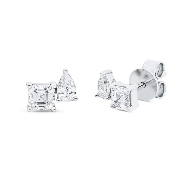 Ohrstecker aus 750 Weißgold 5 Diamanten 0.78ct