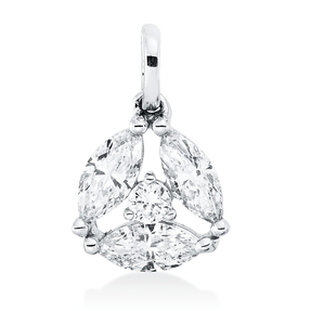 Anhänger aus 750 Gold Weißgold 4 Diamanten 0,42ct TW-SI 10x5,5mm mit Öse