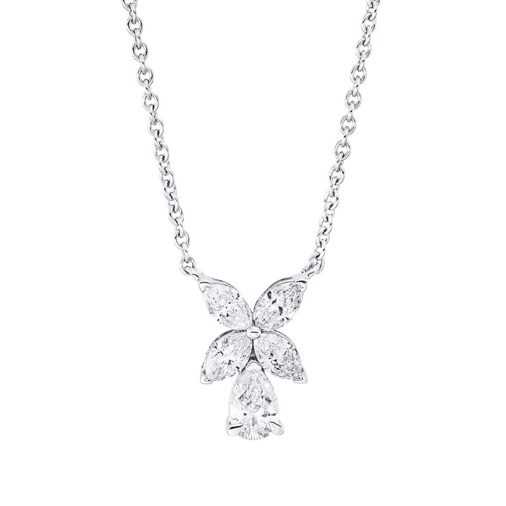 Collier aus 750 Weißgold 5 Diamanten 0.62ct