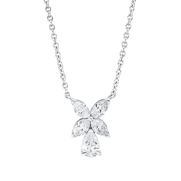 Collier aus 750 Weißgold 5 Diamanten 0.62ct