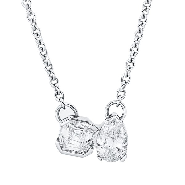 Collier aus 750 Weißgold 2 Diamanten 0.56ct