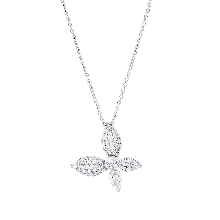 Collier Schmetterling aus 750 Weißgold 55 Brillanten 1.15ct