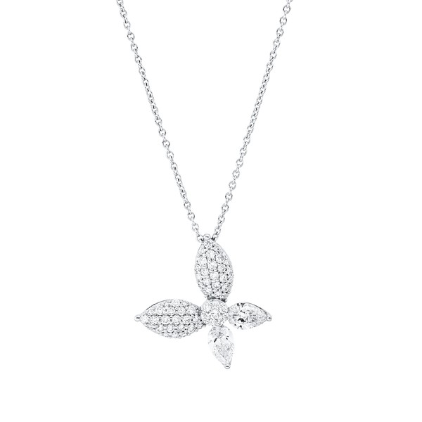 Collier Schmetterling aus 750 Weißgold 55 Brillanten 1.15ct
