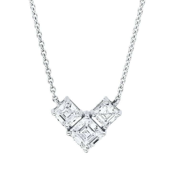 Collier aus 750 Weißgold 3 Diamanten 1.42ct