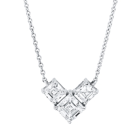 Collier aus 750 Gold Weißgold 3 Diamanten 1,42ct TW-SI L:45,7cm