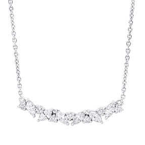Collier aus 750 Gold Weißgold 13 Diamanten 0,49ct TW-SI L:45,7cm