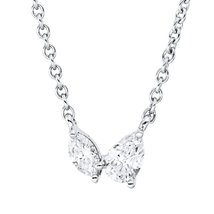 Collier aus 750 Weißgold 2 Diamanten 0.38ct