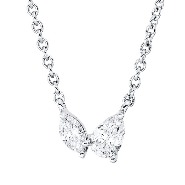 Collier aus 750 Weißgold 2 Diamanten 0.38ct