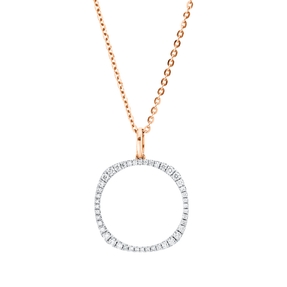 Collier Kreis aus 750 Gold weiß/rot 44 Brillanten 0,32ct I-SI L:45,7cm